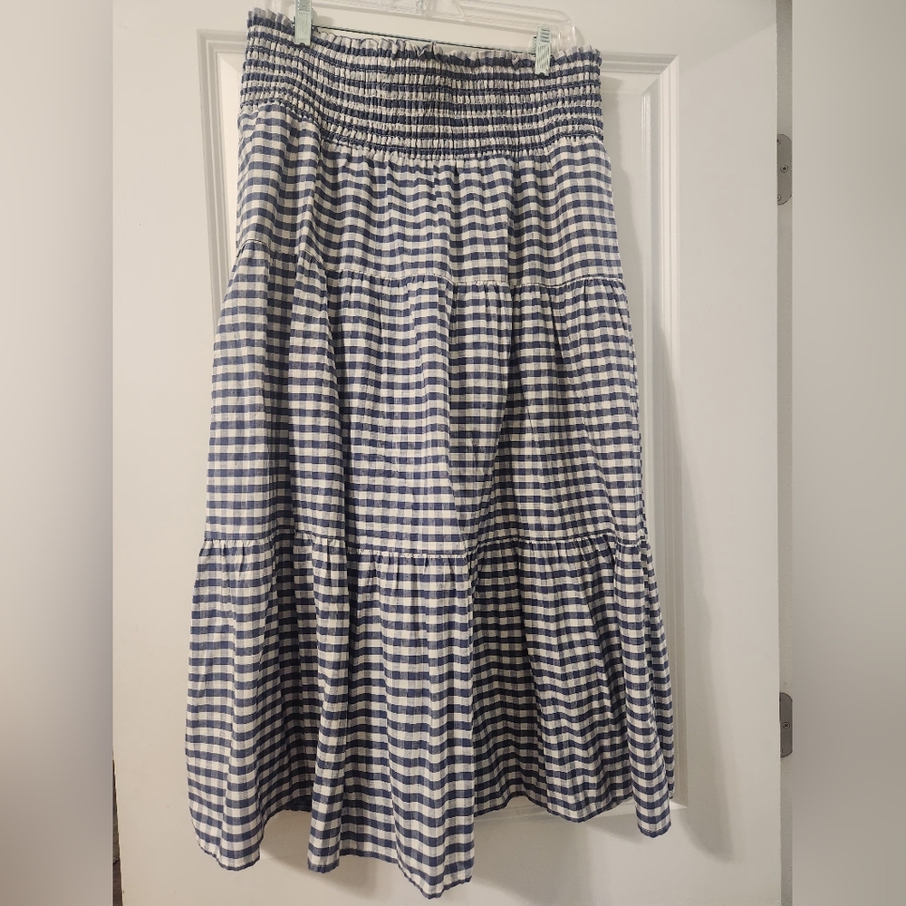 Blue and White Gingham Skirt